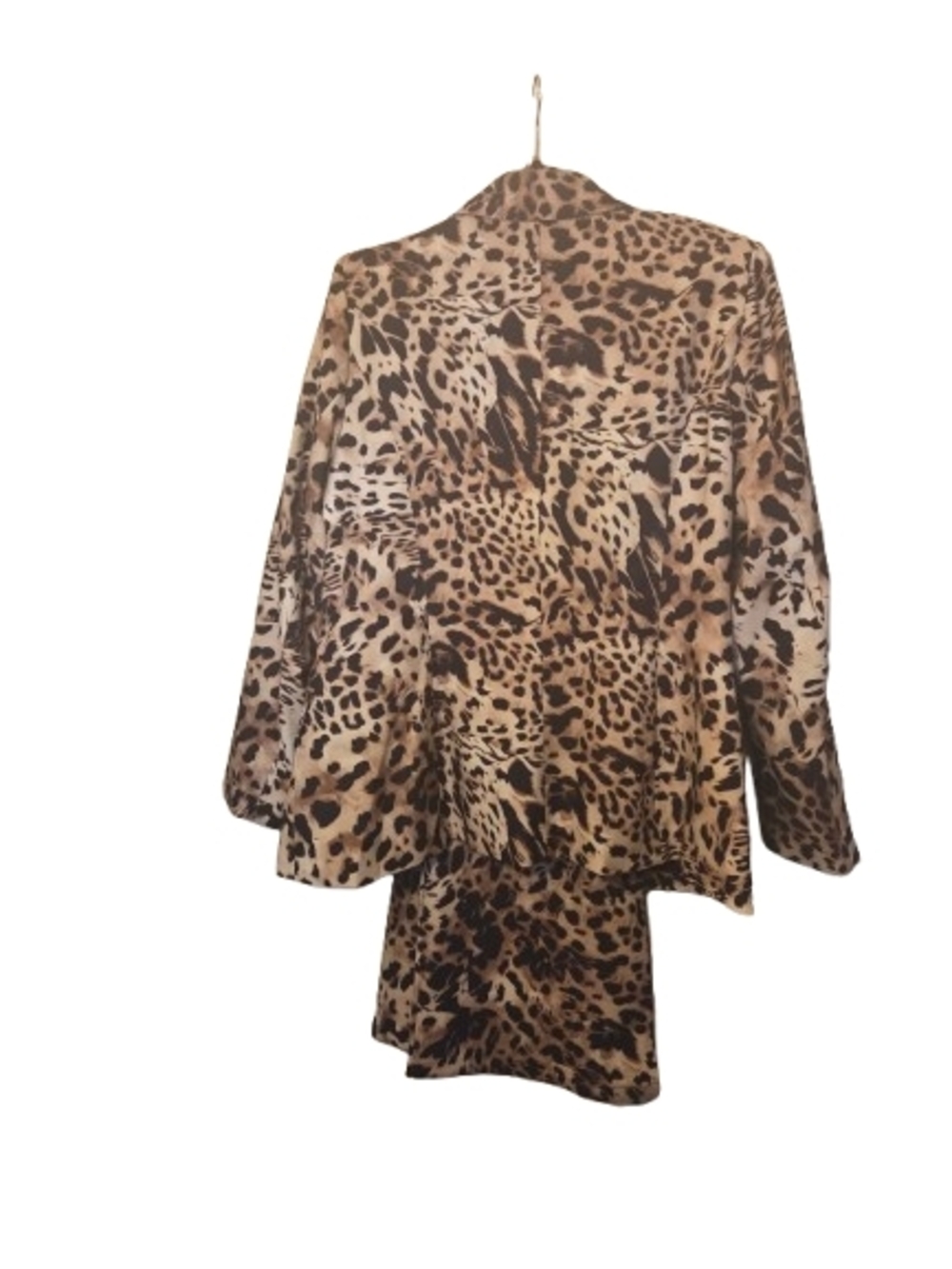 Fashionnova Plus Size Leopard Print Blazer & Wide-Leg Pants Set - Brown/Black - Picture 3 of 3